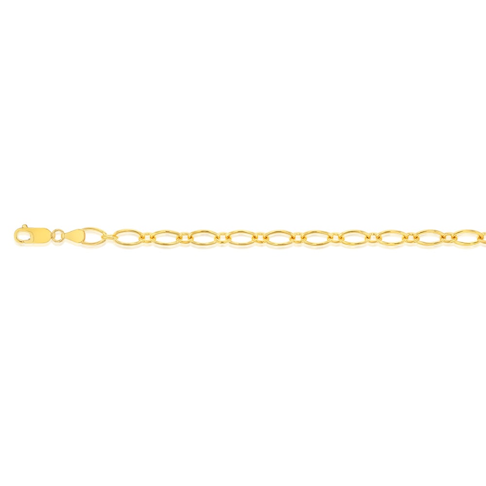 9ct Yellow Gold Silverfilled 120 Gauge 19cm Bracelet