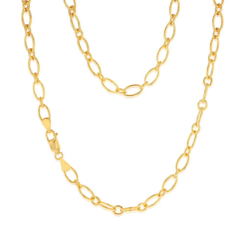 9ct Yellow Gold Silverfilled 120 Gauge 45cm Chain