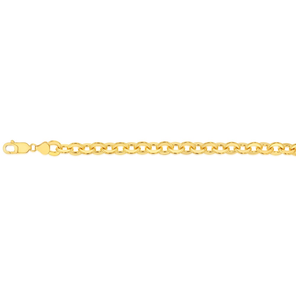 9ct Yellow Gold Silverfilled 200Gauge 19cm Bracelet