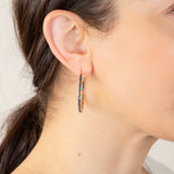 9ct Yellow Gold Silver Filled Multicolour And White Crystal 30mm Broad Hoop Earrings