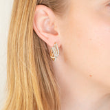 9ct Yellow Gold Silver Filled Fancy Crystal Hoop Earrings