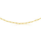 9ct Yellow Gold Silverfilled Diamond Cut Paperclip 45cm Chain