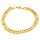9ct Yellow Gold Silverfilled Curb Sparkling 19cm Bracelet