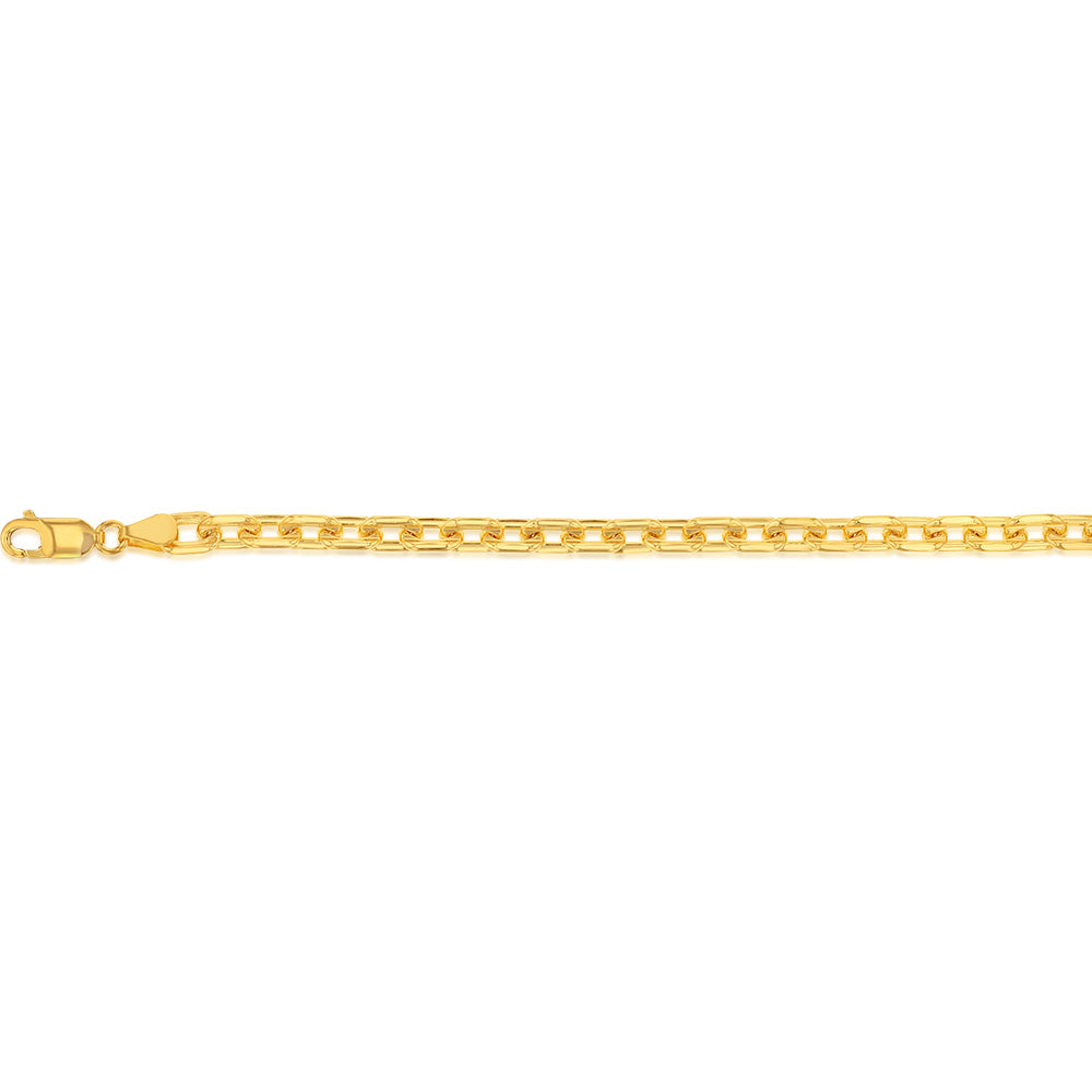 9ct Yellow Gold Silverfilled 160 Gauge Fancy 19cm Bracelet