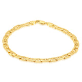 9ct Yellow Gold Silverfilled 150 Gauge Anchor 21cm Bracelet