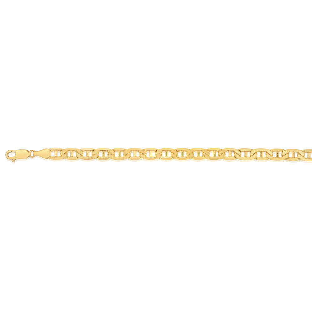 9ct Yellow Gold Silverfilled 150 Gauge Anchor 21cm Bracelet