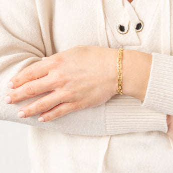 9ct Yellow Gold Silverfilled 150 Gauge Anchor 21cm Bracelet