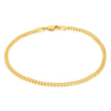 9ct Yellow Gold Silverfilled 80 Gauge Curb 19cm Bracelet