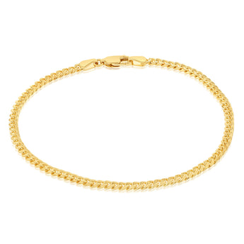 9ct Yellow Gold Silverfilled 80 Gauge Curb 19cm Bracelet