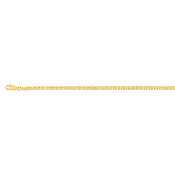9ct Yellow Gold Silverfilled 80 Gauge Curb 19cm Bracelet