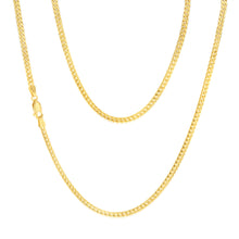 Load image into Gallery viewer, 9ct Yellow Gold Silverfilled 80 Gauge Curb 45cm Chain