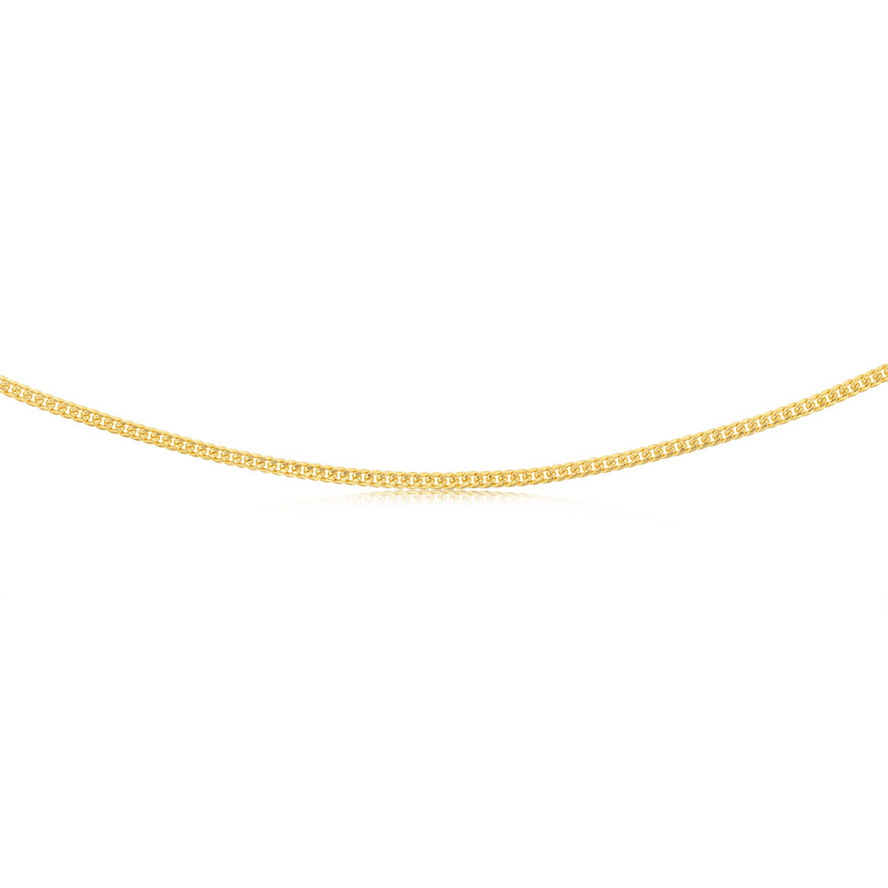 9ct Yellow Gold Silverfilled 80 Gauge Curb 45cm Chain