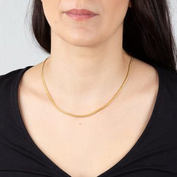 9ct Yellow Gold Silver Filled 80 Gauge Curb 45cm Chain