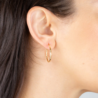 9ct Yellow Gold Silver Filled Fancy Twisted 20mm Earrings