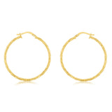 9ct Yellow Gold Silver Filled Fancy Twisted 30mm Earrings