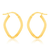 9ct Yellow Gold Silver Filled Fancy Diamond Shape Earrings