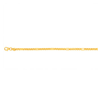 9ct Yellow Gold Silverfilled 55Gauge Fancy 19cm Bracelet
