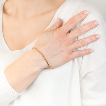 9ct Yellow Gold Silverfilled 55Gauge Fancy 19cm Bracelet