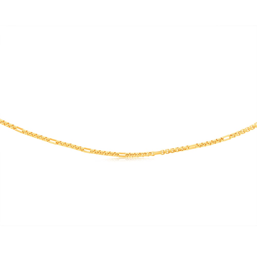 9ct Yellow Gold Silverfilled 55 Gauge Fancy 45cm Chain