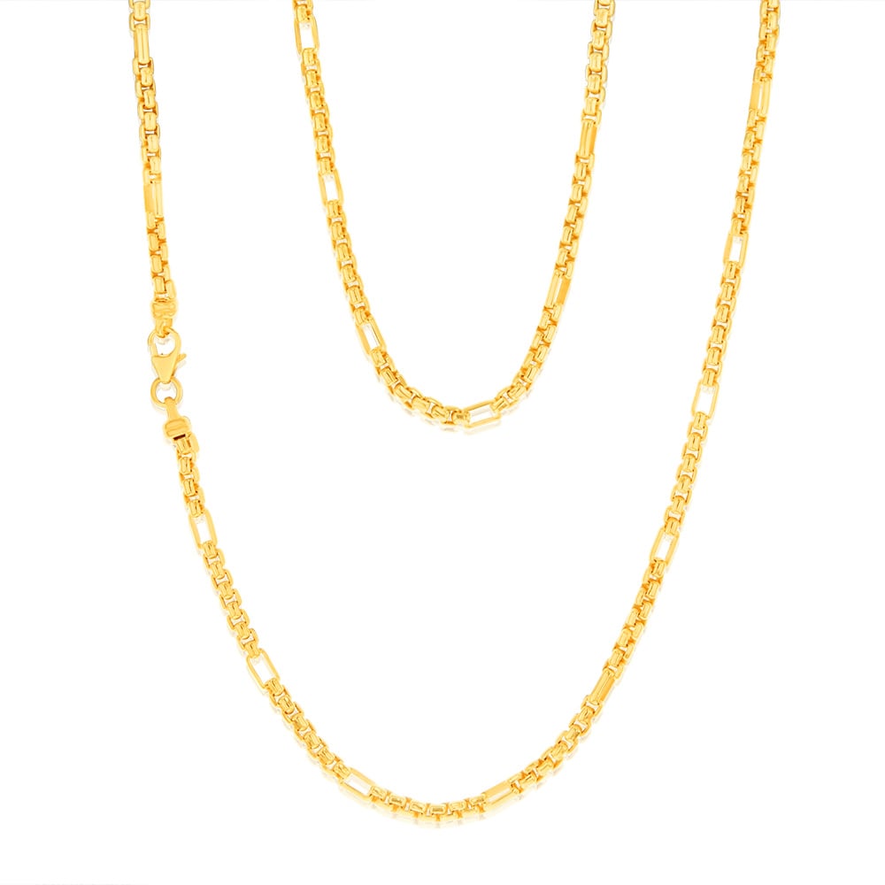 9ct Yellow Gold Silverfilled 55 Gauge Fancy 50cm Chain