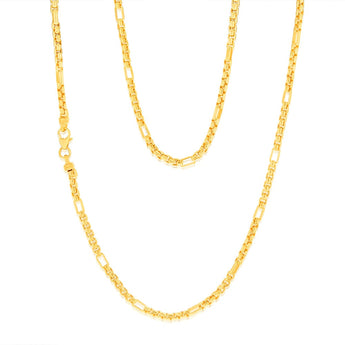 9ct Yellow Gold Silver Filled 55 Gauge Fancy 50cm Chain