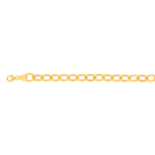 Load image into Gallery viewer, 9ct Yellow Gold Silverfilled Fancy Patterned 19cm Belcher Bracelet