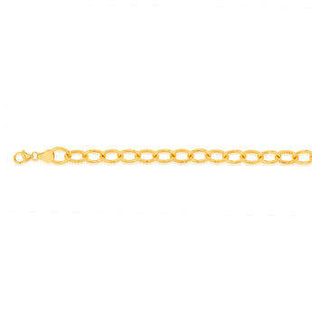9ct Yellow Gold Silverfilled Fancy Patterned 19cm Belcher Bracelet