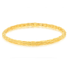 Load image into Gallery viewer, 9ct Yellow Gold Silverfilled Fancy Textured Bangle