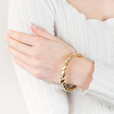 9ct Yellow Gold Silverfilled Fancy Diamond Cut Twisted Bangle