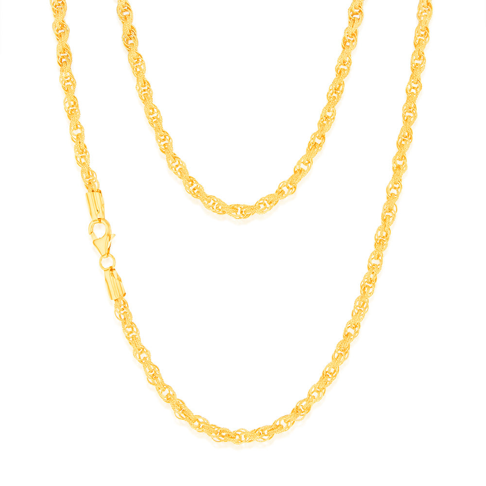 9ct Yellow Gold Silverfilled 45cm Fancy Chain