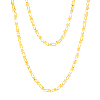 9ct Yellow Gold Silver-Filled Fancy 45cm Chain.