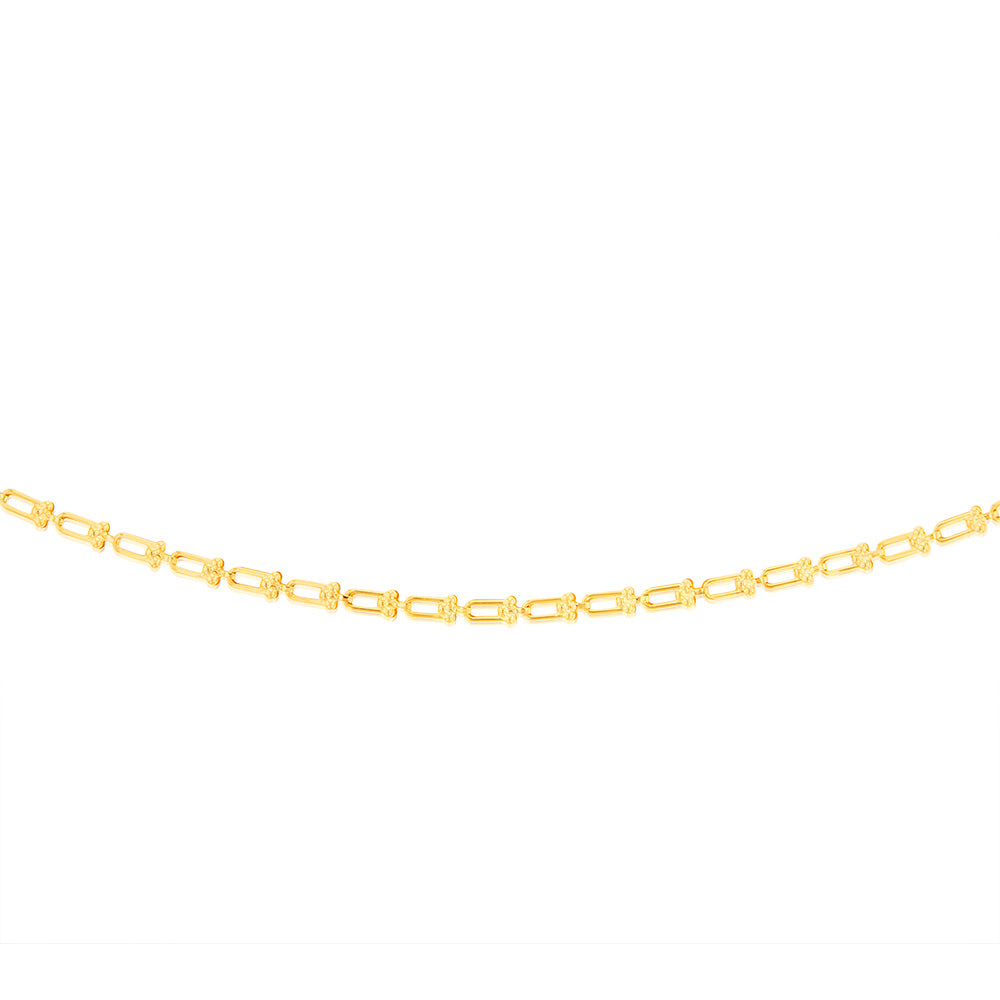 9ct Yellow Gold Silver-Filled Fancy 45cm Chain.
