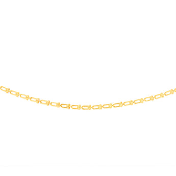 9ct Yellow Gold Silver-Filled Fancy 45cm Chain.