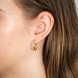 9ct Yellow Gold Silver Filled Fancy Twisted 15mm Hoop Earrings