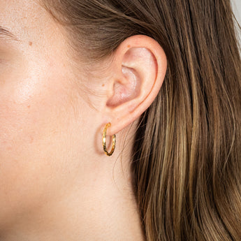9ct Yellow Gold Silver Filled Fancy Twisted 15mm Hoop Earrings