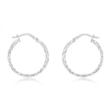 9ct White Gold Silver Filled Fancy Twisted 20mm Earrings