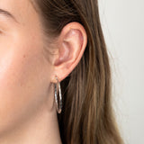 9ct White Gold Silver Filled Fancy Twisted 30mm Hoop Earrings