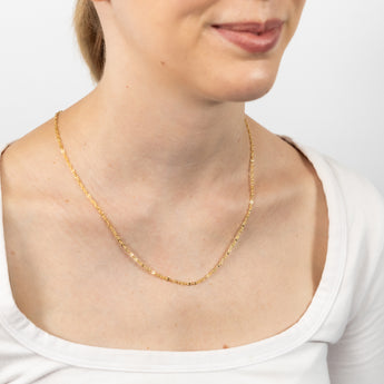 9ct Yellow Gold Silver Filled Fancy 50cm Chain