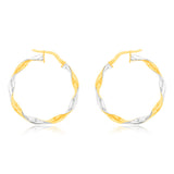 9ct Yellow Gold Silver Filled 25mm Fancy Earrings