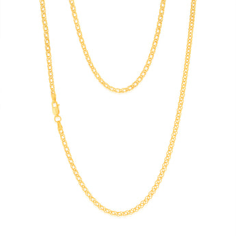 9ct Yellow Gold  Double Curb Fancy 50cm Chain