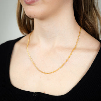 9ct Yellow Gold  Double Curb Fancy 50cm Chain