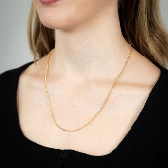 9ct Yellow Gold Silver Filled Fancy 50cm Chain