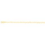 9ct Yellow Gold Silverfilled Fancy Heart 19cm Bracelet