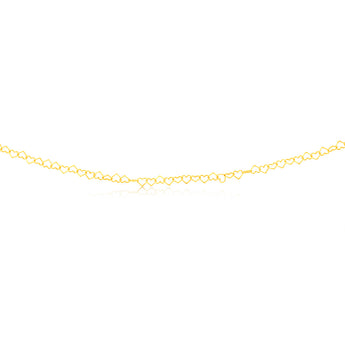 9ct Yellow Gold Fancy Heart 45cm Chain