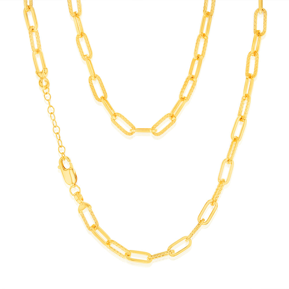 9ct Yellow Gold Silver filled Square Rolo 42cm Chain