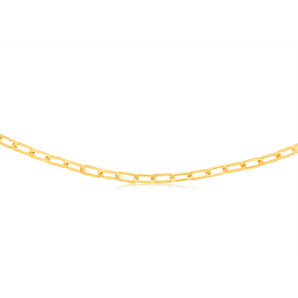 9ct Yellow Gold Silver filled Square Rolo 42cm Chain