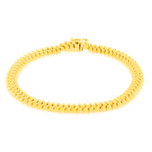 Load image into Gallery viewer, 9ct Yellow Gold Silverfilled Fancy 19cm Bracelet