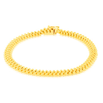 9ct Yellow Gold Silverfilled Fancy 19cm Bracelet