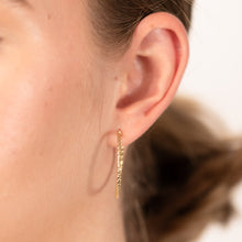 Load image into Gallery viewer, 9ct Yellow Gold Silverfilled Fancy Textured Hoop Earring