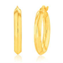 Load image into Gallery viewer, 9ct Yellow Gold Plain Hoop Earrings